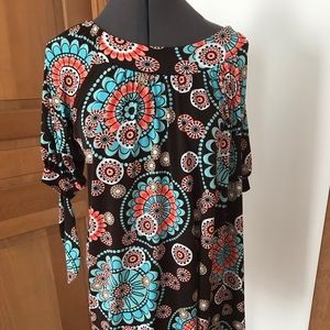 Veronica M print top with tie sleeves size S